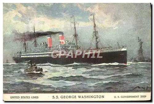 Cartes postales Bateau Paquebot SS George Washington