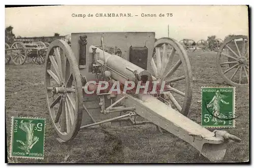 Ansichtskarte AK Militaria Camp de Chambaran Canon de 75