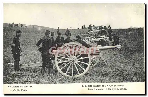 Ansichtskarte AK Militaria Nos canons de 75mm en action