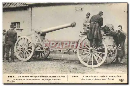 Cartes postales Militaria Un canon francais attendant pres d&#39Arras