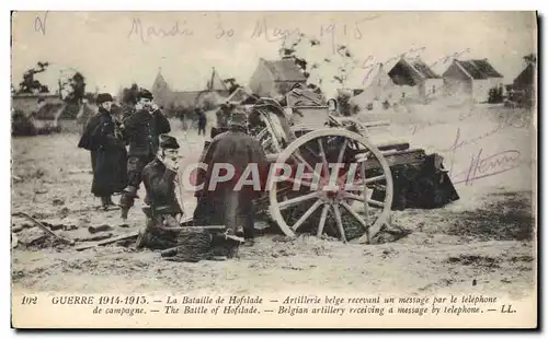 Cartes postales Militaria La bataille de Hofslade Artillerie belge