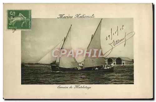 Cartes postales Marine nationale Exercice de matelotage Bateau