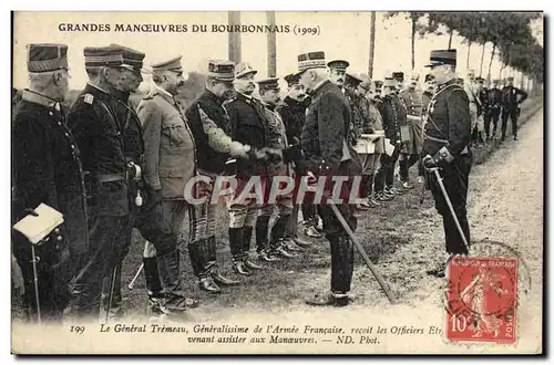 Cartes postales Grandes manoeuvres du Bourbonnais 1909 Le general Tremeau Generalissime de l&#39armee francaise