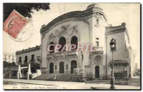 Ansichtskarte AK Theatre municipal Tunis Tunisie