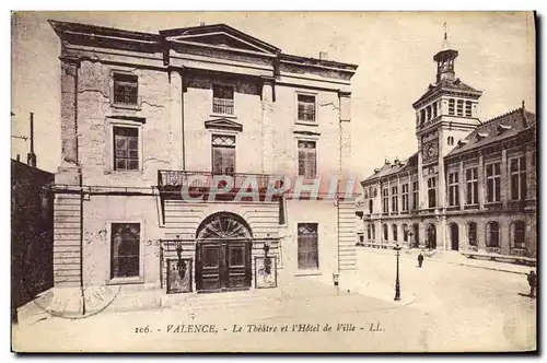 Cartes postales Valence Le theatre et l&#39hotel de ville