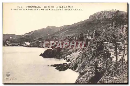 Cartes postales Theoule Rochers Bord De Mer Route De La Corniche D&#39Or De Cannes a St Raphael