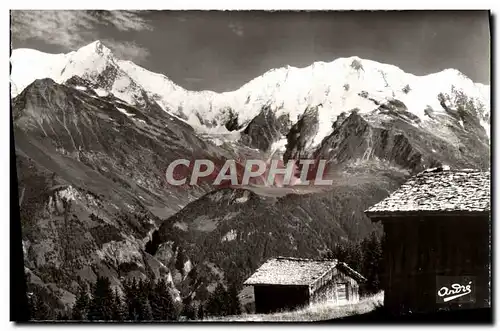 Moderne Karte Paysages Alpestres Vieux Chalets En Haute Montagne