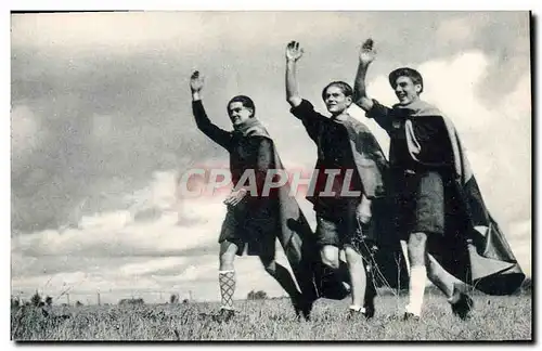 Cartes postales Scout Scoutisme Jamboree Compagnons de France Au camp Le salut compagnon