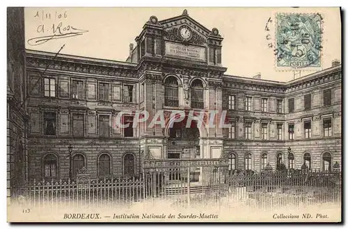 Cartes postales Bordeaux Institution nationale des Sourdes Muettes