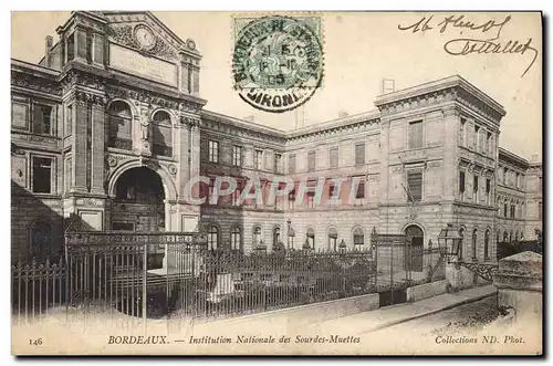 Cartes postales Bordeaux Institution nationale des Sourdes Muettes