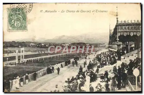 Ansichtskarte AK Cheval Equitation Hippisme Marseille Le champ de courses et tribunes