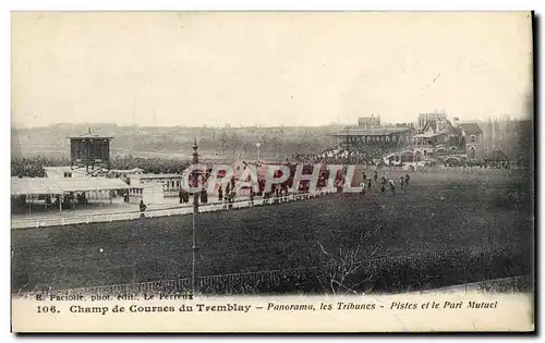 Ansichtskarte AK Cheval Equitation Hippisme Champ de courses du Tremblay Panorama les Tribunes