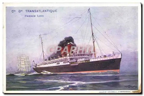 Ansichtskarte AK Ansichtskarte AK Bateau Paquebot Cie Gle Transatlantique French line SS Rochambeau