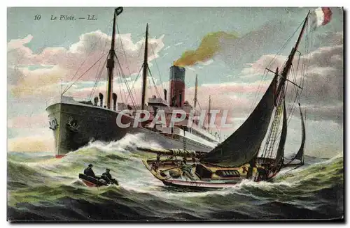 Cartes postales Bateau Paquebot Le pilote