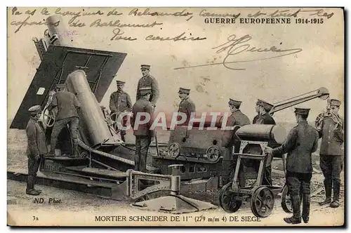 Cartes postales Militaria Mortier Schneider de 11