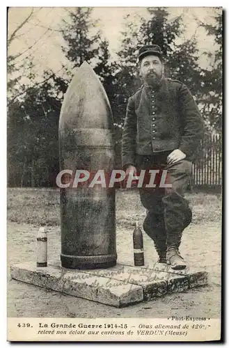 Ansichtskarte AK Militaria Obus allemand de 420mm environs de Verdun