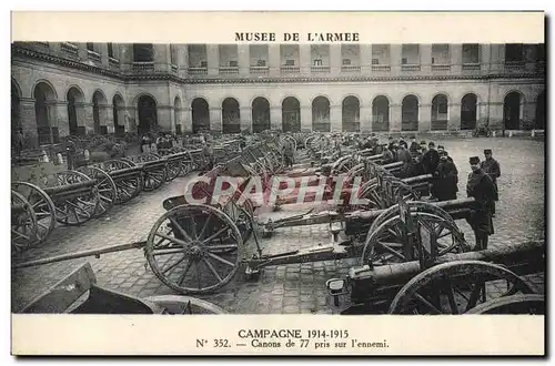 Ansichtskarte AK Militaria Paris Musee de l&#39armee Canons de 77 pris sur l&#39ennemi