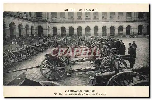 Cartes postales Militaria Paris Musee de l&#39armee Canons de 77 pris sur l&#39ennemi