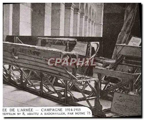 Ansichtskarte AK Militaria Paris Musee de l&#39armee Debris du zeppelin n�8 abattu a Badonviller par notre 75