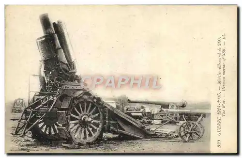 Cartes postales Militaria Mortier allemand de 380