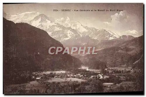 Ansichtskarte AK Servoz Vue Generale et le Massif du Mont Blanc