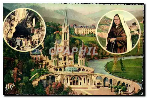 Cartes postales moderne Lourdes La Basilique Ste Bernadette La grotte