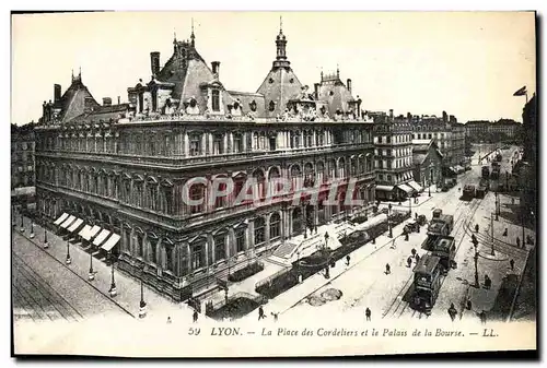 Cartes postales Lyon La Place des Cordeliers et le Palais de la Bourse