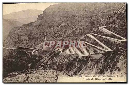 Ansichtskarte AK Les lacets du col de Braus Route de Nice en Italie