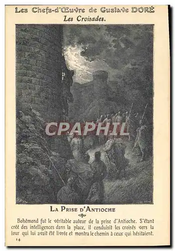 Cartes postales Chefs d'oeuvre de Gustave Dore Les Croisades La prise d'Antioche
