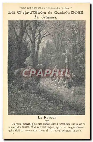 Cartes postales Chefs d'oeuvre de Gustave Dore Les croisades Le retour
