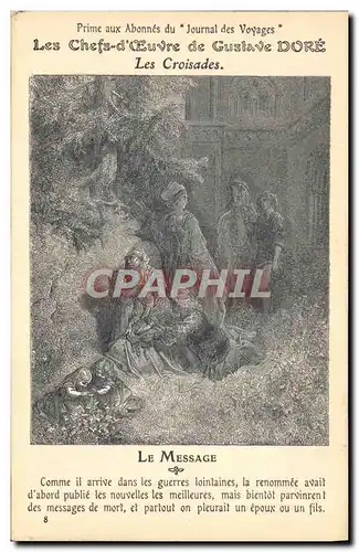 Cartes postales Chefs d&#39oeuvre de Gustave Dore Les croisades Le message