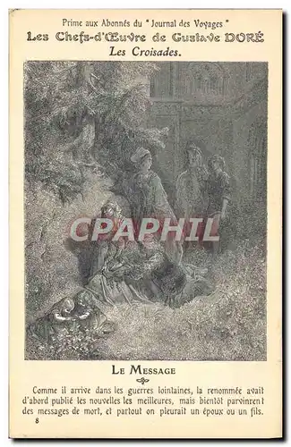 Cartes postales Chefs d'oeuvre de Gustave Dore Les croisades Le message