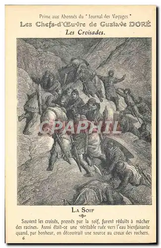 Cartes postales Chefs d'oeuvre de Gustave Dore Les croisades La soif