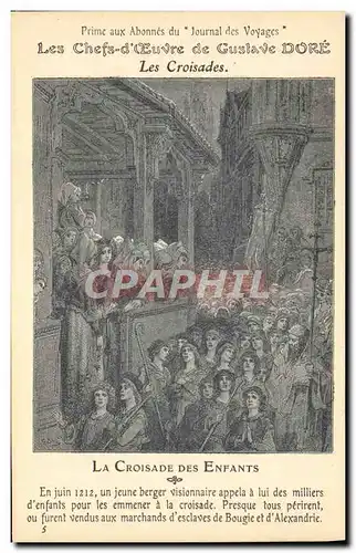 Cartes postales Chefs d&#39oeuvre de Gustave Dore Les croisades La croisade des enfants