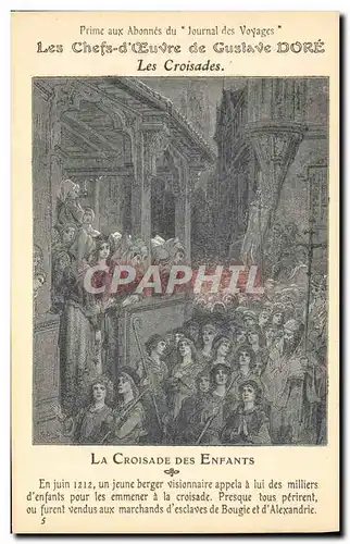 Cartes postales Chefs d'oeuvre de Gustave Dore Les croisades La croisade des enfants