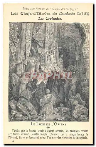 Cartes postales Chefs d'oeuvre de Gustave Dore Les croisades Le luxe de l'Orient