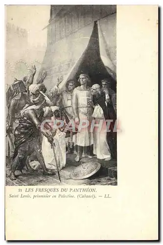 Cartes postales Les fresques du Pantheon Saint Louis prisonnier en Palestine Templier