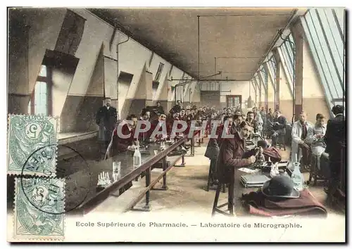 Cartes postales Ecole superieure de Pharmacie Laboratoire de micrographie
