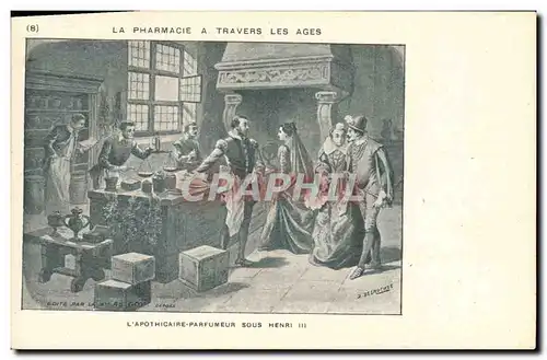 Cartes postales La Pharmacie a travers les ages L&#39apothicaire parfumeur sous Henri III