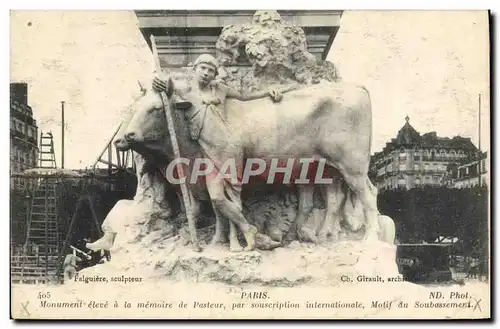 Cartes postales Paris Monument eleve a la memoire de Pasteur