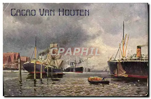 Cartes postales Bateau Paquebot Cacao Van Houten