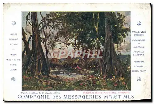 Cartes postales Bateau Paquebot Messageries Maritimes Genevriers geants Pays Kikuku via Mombasa