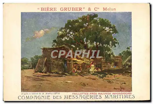 Cartes postales Bateau Paquebot Messageries Maritimes Paillottes pres Majunga Madagascar