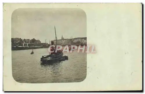 CARTE PHOTO Bateau Remorqueur