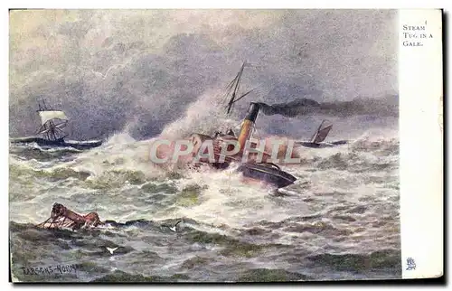 Cartes postales Bateau Steam Tug in a Gale