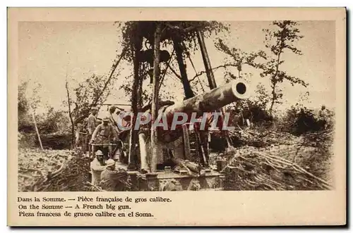 Ansichtskarte AK Militaria Dans la Somme Piece francaise de gros calibre