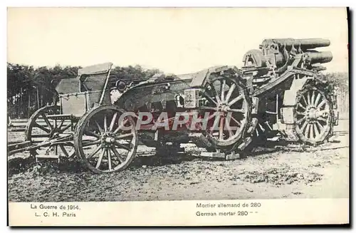 Cartes postales Militaria Mortier allemand de 280