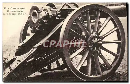 Cartes postales Militaria Un des canons de 6 pouces anglais