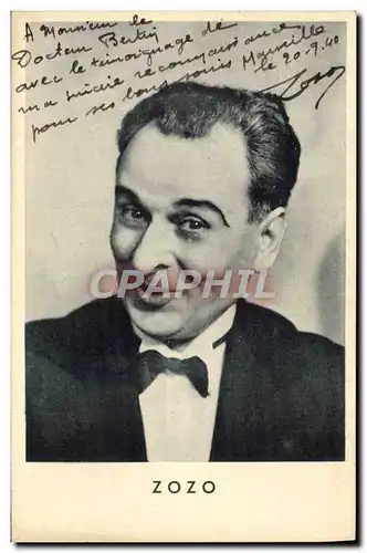 Cartes postales moderne Cinema Zozo dedicacee Zozo