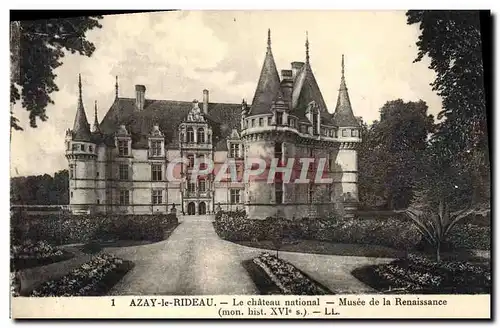 Cartes postales Azay le Rideau Le Chateau National